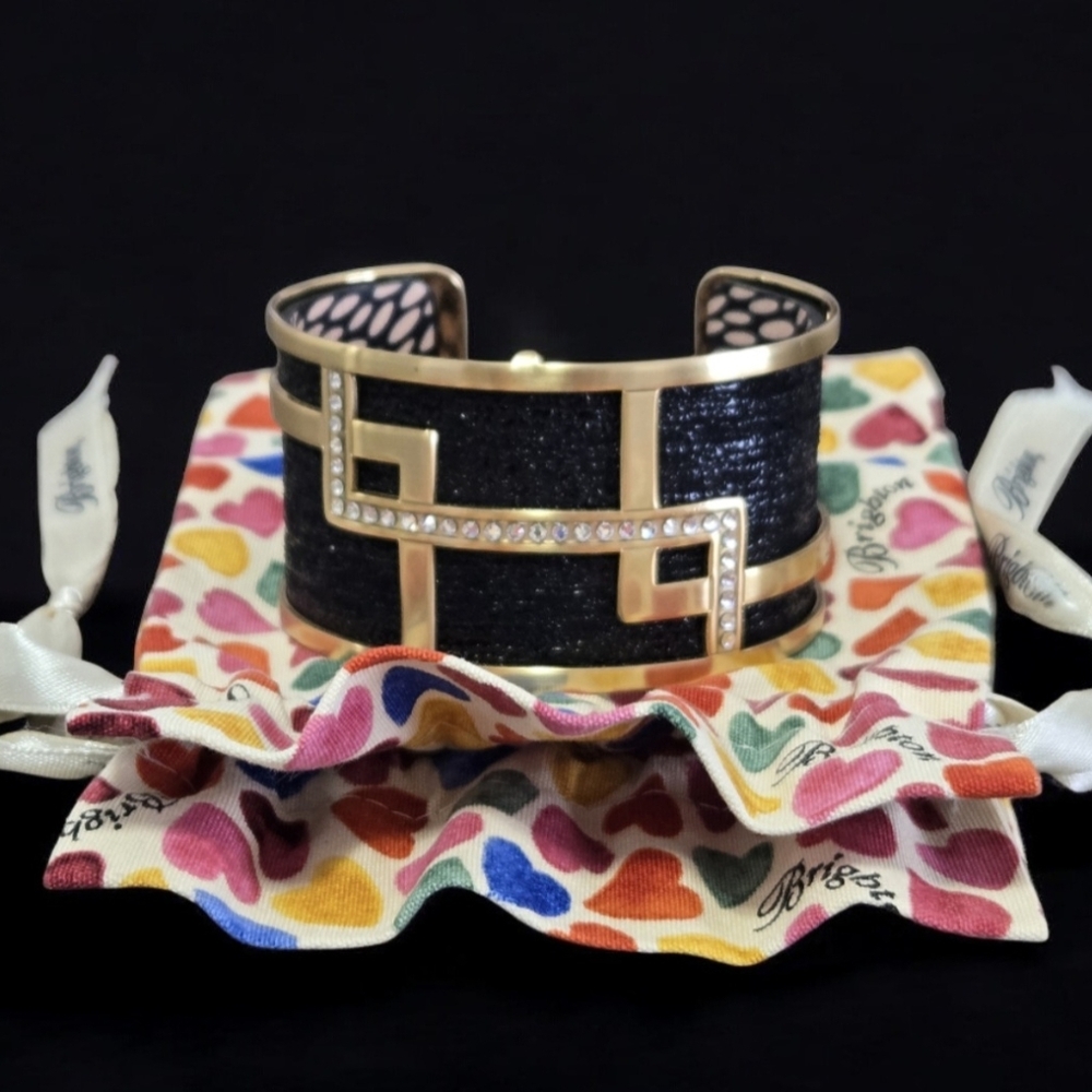 Brighton Gold Christo Nile Wide Cuff Bracelet Riversible-Like New